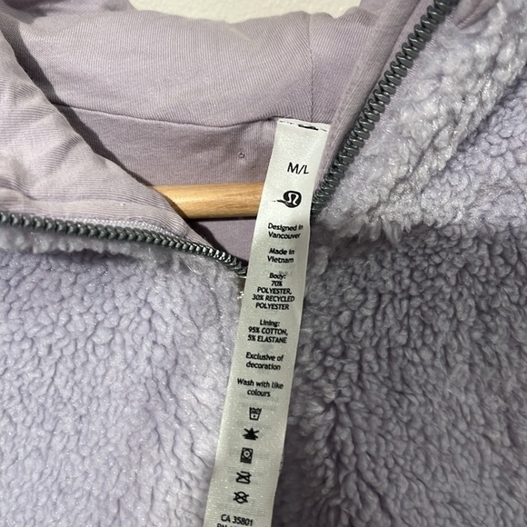 Lululemon Scuba Oversized Half-Zip Fleece Hoodie in Faint Lavender - size M/L - Picture 10 of 10